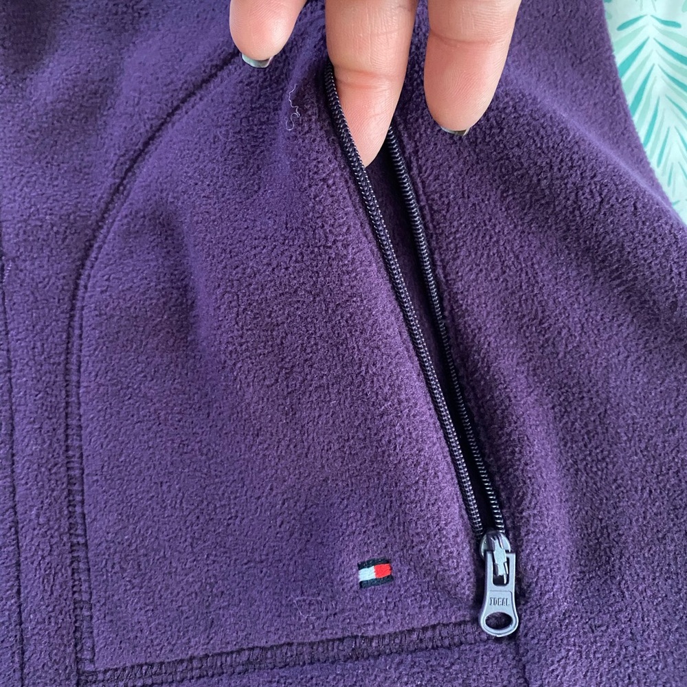Tommy Hilfiger Women's Deep Purple Fleece Zip Up - Picture 2 of 5